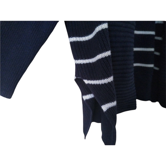 Athleta Blue White Stripe Chunky Open Cardigan S - Picture 12 of 13